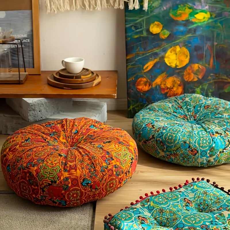 Thick Bohemian Round Meditation Cushion